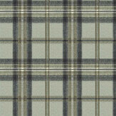 Berwick Wallpaper - Taupe / Aqua - by Carl Robinson