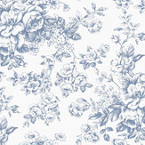 Toile Delight Wallpaper - Cornflower Blue - by Laura Ashley