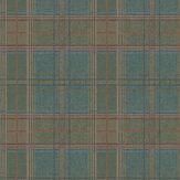 Shetland Plaid Wallpaper - Teal - by Mulberry Home