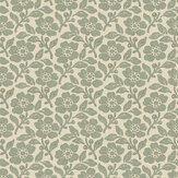 Martock Sprig Wallpaper - Aqua - by Mulberry Home