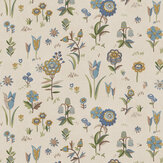 Firle Meadow Wallpaper - Blue - by Mulberry Home