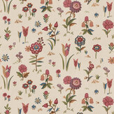 Firle Meadow Wallpaper - Red / Green - by Mulberry Home