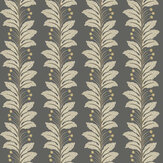 Daisy Stripe Wallpaper - Charcoal - by Belmont House. Click for more details and a description.