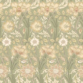Iris Meadow Wallpaper - Olive - by Hoopla Walls