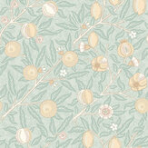 Fruit & Foliage Wallpaper - Seafoam / Straw - by Hoopla Walls. Click for more details and a description.