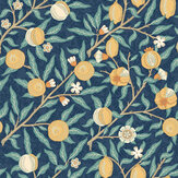 Fruit & Foliage Wallpaper - Ink / Gold - by Hoopla Walls. Click for more details and a description.