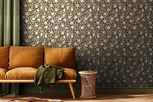 Fruit & Foliage Wallpaper - Coffee - by Hoopla Walls