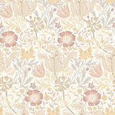Honeysuckle & Tulip Wallpaper - Warm Natural - by Hoopla Walls