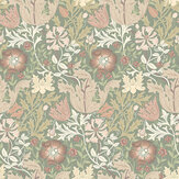 Honeysuckle & Tulip Wallpaper - Sage / Mocha - by Hoopla Walls