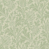Thistle Damask Wallpaper - Sage - by Hoopla Walls