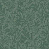 Thistle Damask Wallpaper - Forest - by Hoopla Walls. Click for more details and a description.