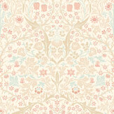 Blackthorn Damask Wallpaper - Soft Coral / Straw - by Hoopla Walls. Click for more details and a description.