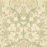 Blackthorn Damask Wallpaper - Olive / Clay - by Hoopla Walls. Click for more details and a description.