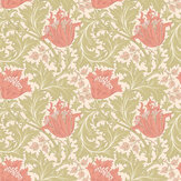 Tulip Trail Wallpaper - Coral - by Hoopla Walls