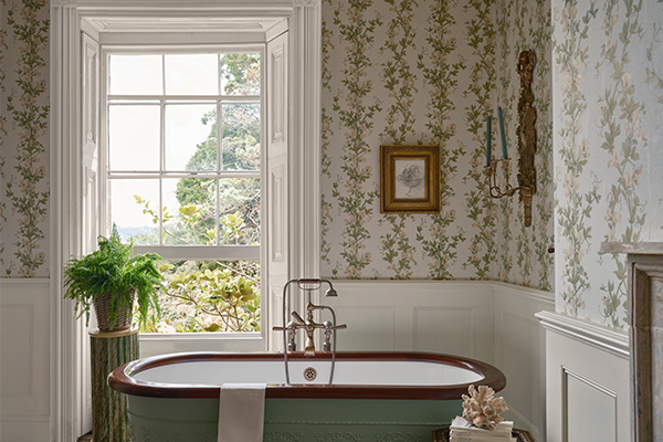 Sweet Pea Wallpaper - Yellow - by Farrow & Ball