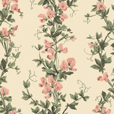 Sweet Pea Wallpaper - Coral - by Farrow & Ball. Click for more details and a description.