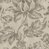 Archive Flower Wallpaper - Greige - by Boråstapeter