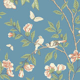 Sophia Magdalena Wallpaper - Turquoise Blue - by Boråstapeter