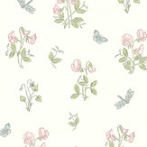 Luktärt Wallpaper - Pink White - by Boråstapeter