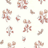 Luktärt Wallpaper - Burgundy Warm White - by Boråstapeter