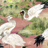 Les Oiseaux Du Lac Wallpaper - Pink - by Sidney Paul & Co. Click for more details and a description.