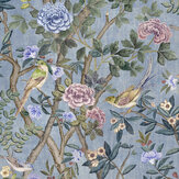 Jardiniere Wallpaper - Celeste Blue - by Sidney Paul & Co