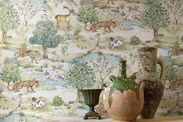 Bandipur Wallpaper - Green - by Sidney Paul & Co