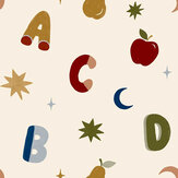 Alphafruit Wallpaper - Cream / Yellow / Olive - by Arthouse. Click for more details and a description.