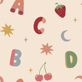 Alphafruit Wallpaper - Pink / Sage - by Arthouse
