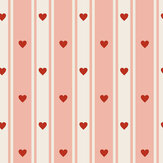 Sweetheart Stripe Wallpaper - Blush Pink / Red - by Arthouse