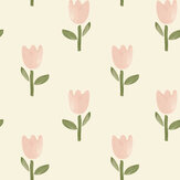 Tulipa Wallpaper - Cream / Blush Pink - by Arthouse