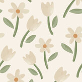 Spring Cascade Wallpaper - Cream / Sage Green - by Arthouse