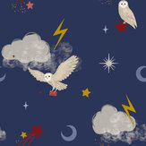 Mystical Flight Wallpaper - Navy Blue - by Arthouse