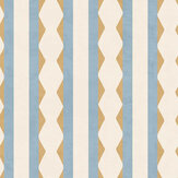 Inca Stripe Wallpaper - Yellow / Blue - by Arthouse