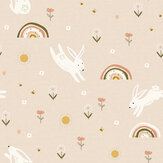 Bunny Hop Wallpaper - Beige - by Arthouse