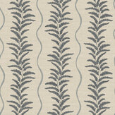 Fern Wave Wallpaper - Blue & Beige - by Esselle Home. Click for more details and a description.