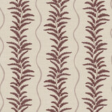 Fern Wave Wallpaper - Burgundy & Beige - by Esselle Home