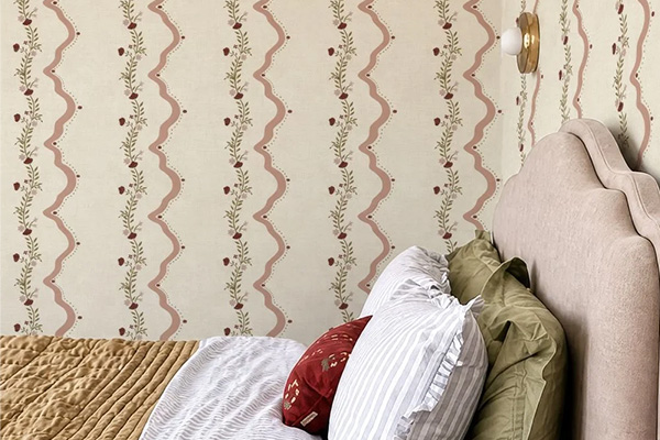 Rosie Posie Wallpaper - Blush Pink - by Esselle Home