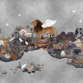 Panchatantra Mural - Indigo - by Coordonne