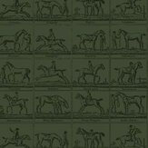 Horse Grid Wallpaper - Green - by Joules