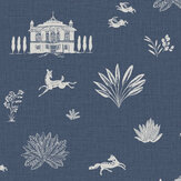 Country House Icons Wallpaper - Blue - by Joules