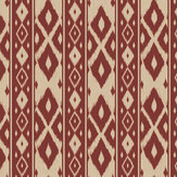 Ikat Stripe Wallpaper - Red - by Joules