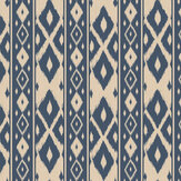 Ikat Stripe Wallpaper - Blue - by Joules