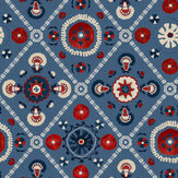 Festival Floral Trellis Wallpaper - Blue - by Joules