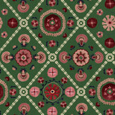 Festival Floral Trellis Wallpaper - Green - by Joules
