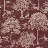 Fox & Hare Wallpaper - Red - by Joules